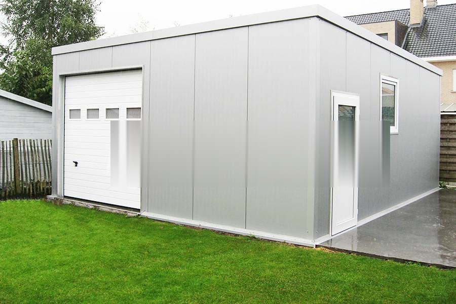 ISO-Klassik Fertiggarage im Industrie-Design